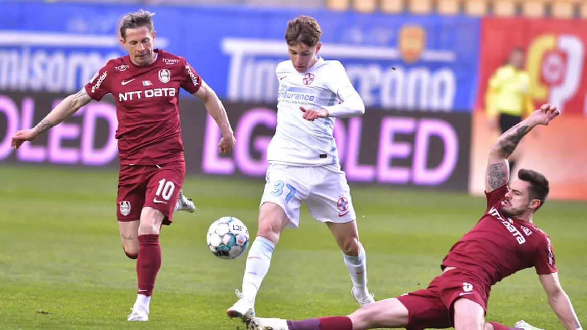 Derby dramatic în Liga 1. CFR Cluj a smuls în prelungiri un punct pe terenul lui FCSB şi rămâne pe primul loc