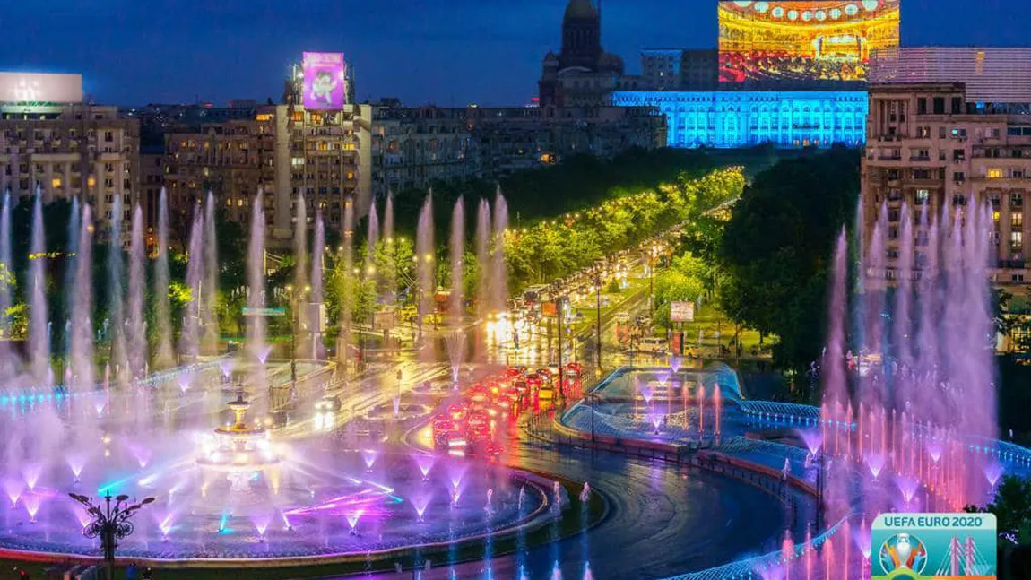 EURO 2021 celebrat în Capitală printr-un spectacol de lumini și proiecții pe clădirea Parlamentului