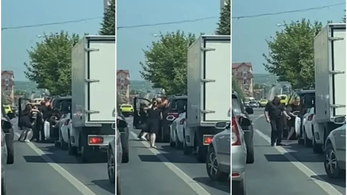 Un şofer de BMW a fost bătut măr la un semafor din Sibiu până s-a făcut verde. Toată scena a fost filmată şi a devenit virală pe internet - VIDEO