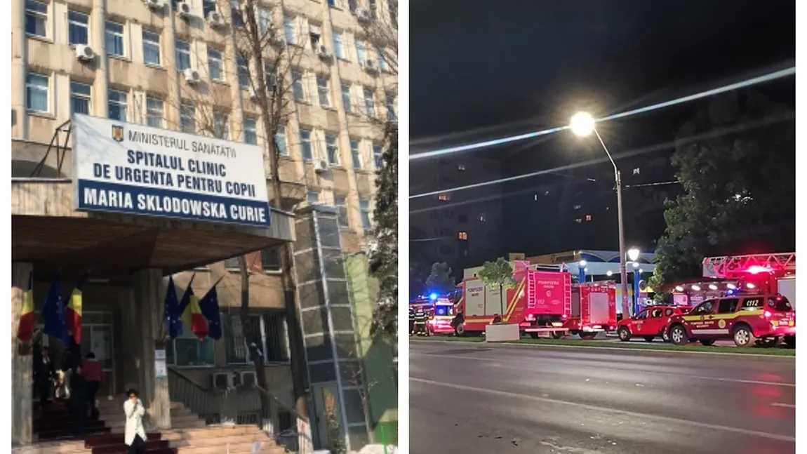 Incendiu la Spitalul Marie Curie din Capitală. Alertă la cel mai mare spital de copii din țară