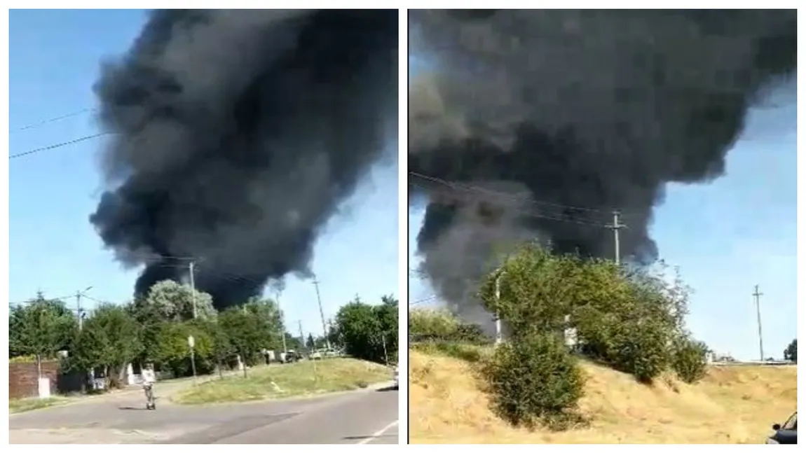 Incendiu de proporții la un depozit din Mogoșoaia! Zeci de pompieri se luptă cu flăcările. A fost emis mesaj RO-ALERT