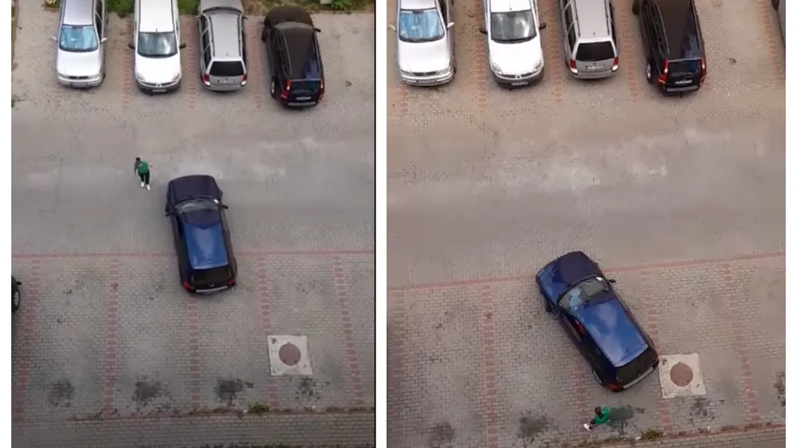 Cum s-a chinuit un şofer să-şi parcheze maşina într-o parcare goală. Imagini virale