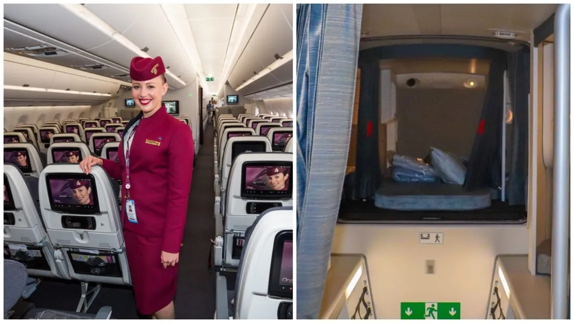 Cum arată locul secret din avioane unde dorm stewardesele la cursele lungi! Spațiul și păturile sunt mai mici decât în submarine