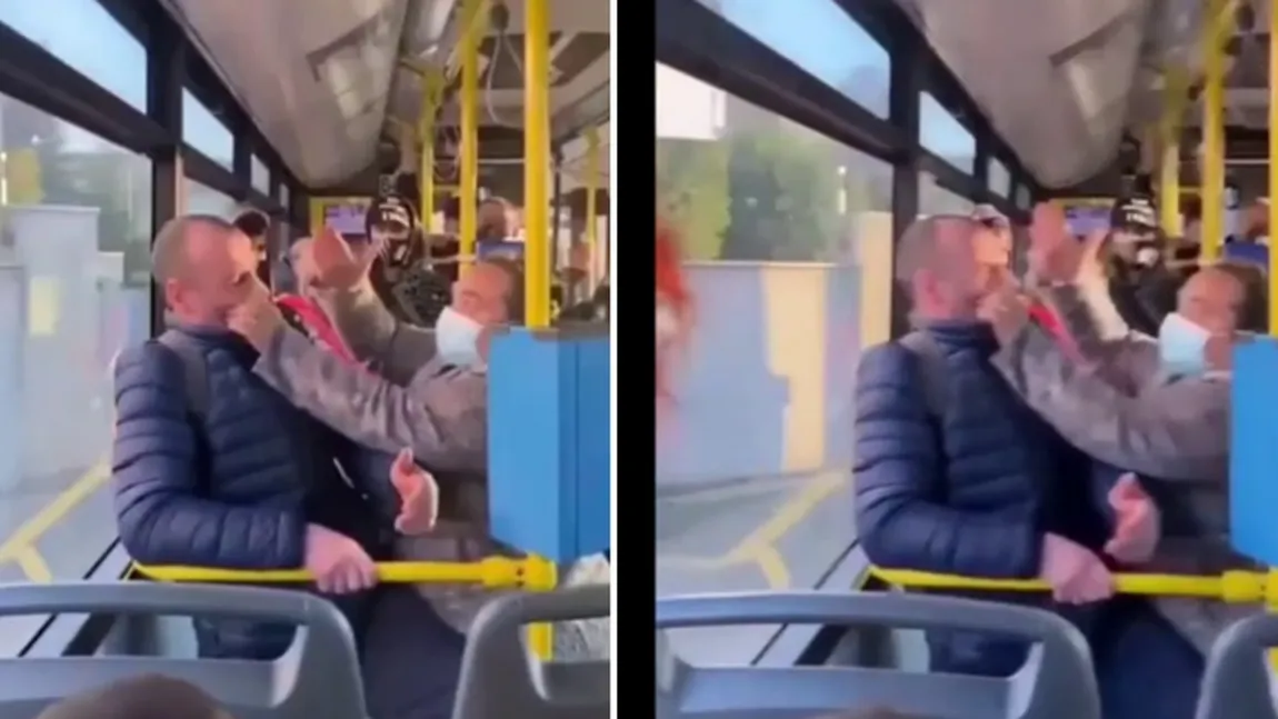 Scandal în autobuz fiindcă un bărbat nu purta masca de protecţie. A fost luat la palme. 