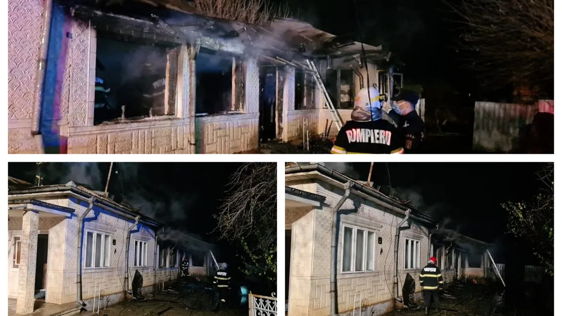 Incendiu în Vrancea. Pompierii au găsit trei cadavre carbonizate