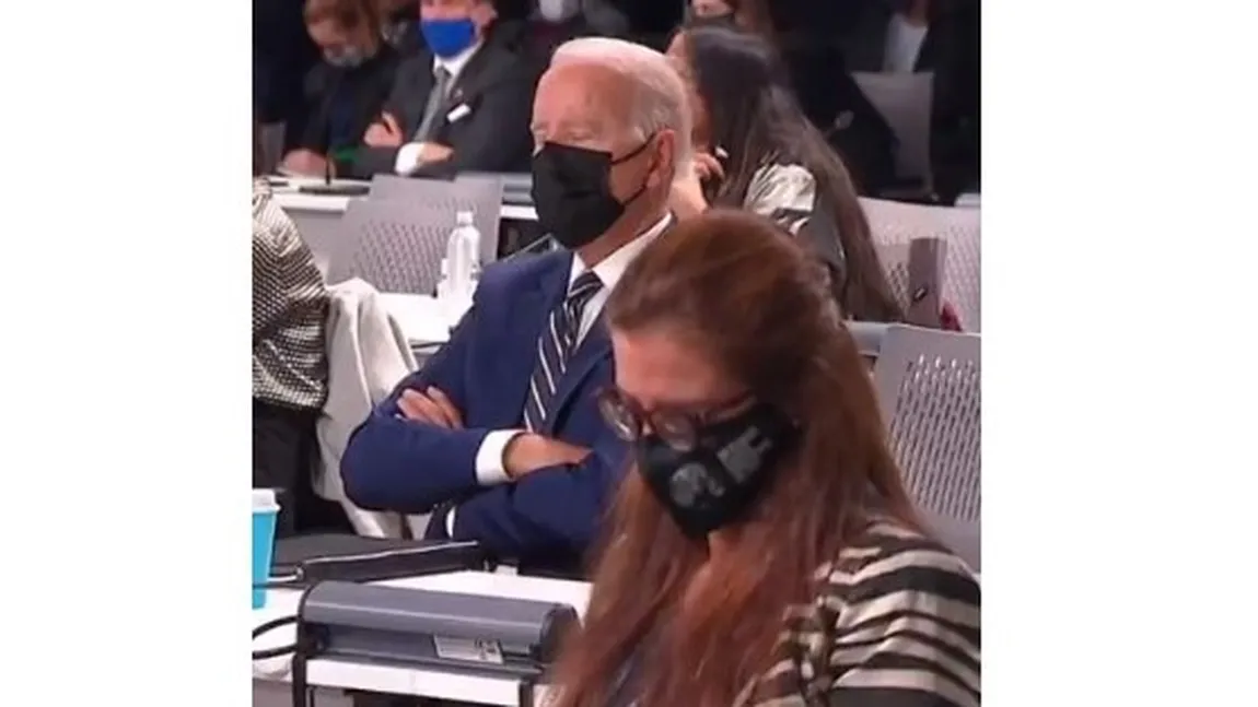 Joe Biden a adormit la conferința de la Glasgow. Imaginile au devenit virale: 