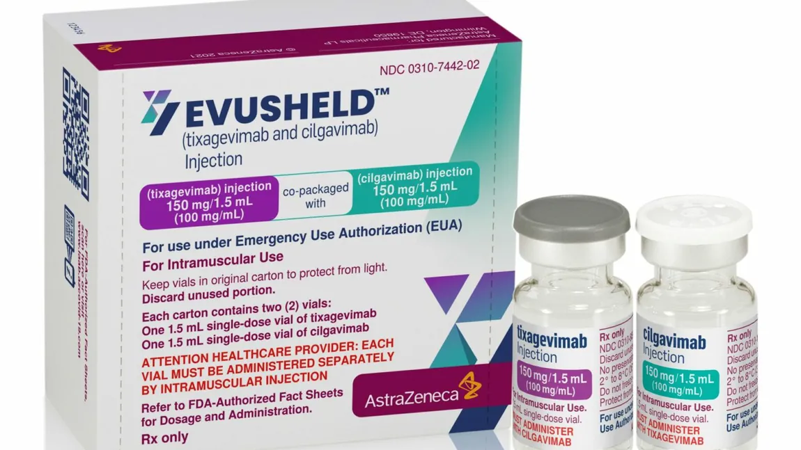 Evusheld, o combinație de anticorpi monoclonali cu acțiune prelungită, își păstrează activitatea neutralizanta împotriva variantei Omicron, arată studiile desfășurate de universitățile Oxford și Washington