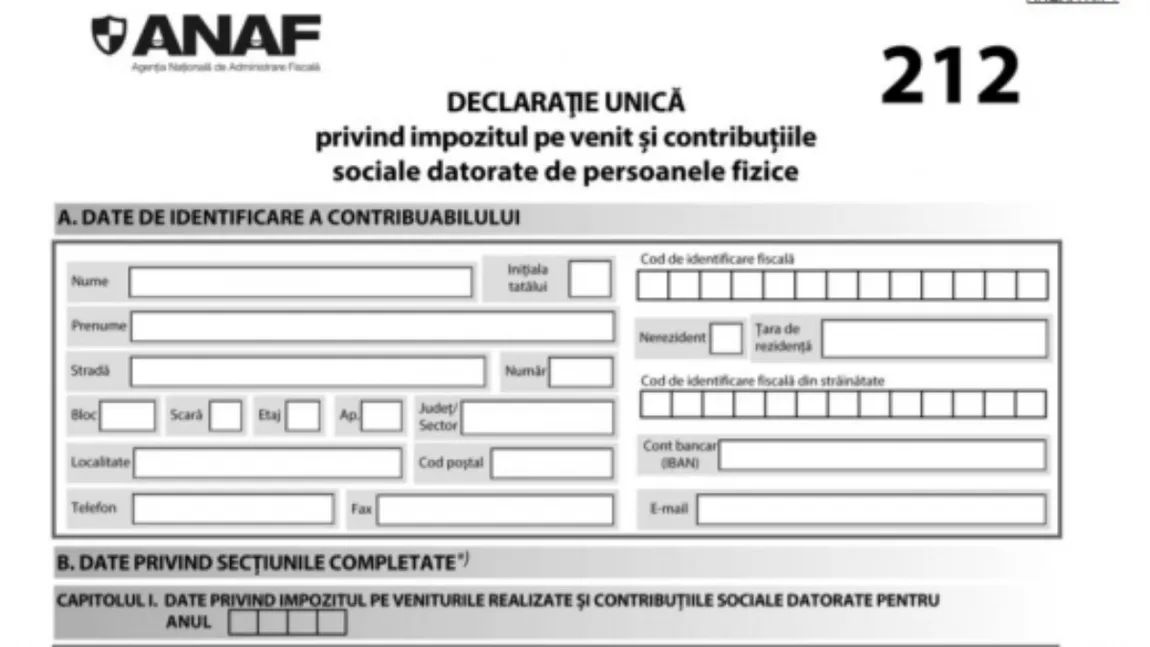 DECLARAŢIA UNICĂ 2022. ANAF anunţă schimbări importante. O nouă categorie de români trebuie să depună formularul