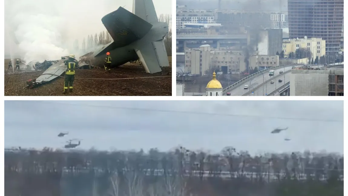 Avertizare de atac aerian în Kiev. Forţele militare ruse au ajuns în zona capitalei Ucrainei. Elicoptere militare ruse survolează cerul. Sirenele răsună în tot oraşul