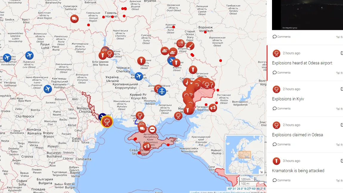 Harta Atacul Rusiei în Ucraina. Locurile și orașele ucrainene invadate de armata rusească