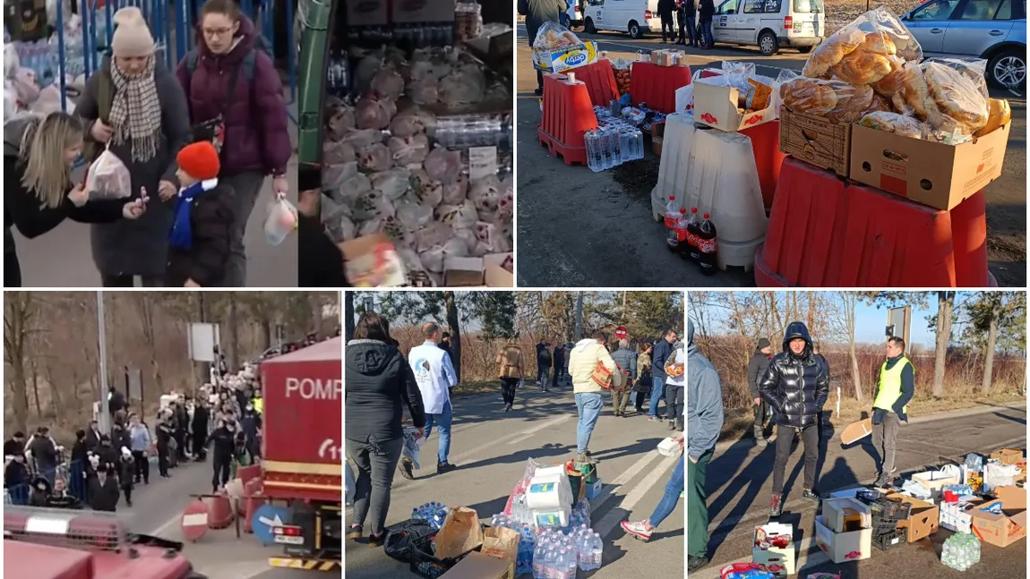 Imagini tulburătoare la Vama Siret. Sute de refugiaţi ucraineni, aşteptaţi cu gogoşi calde şi camioane pline cu alimente. Peste 4000 de oferte de cazare gratuită