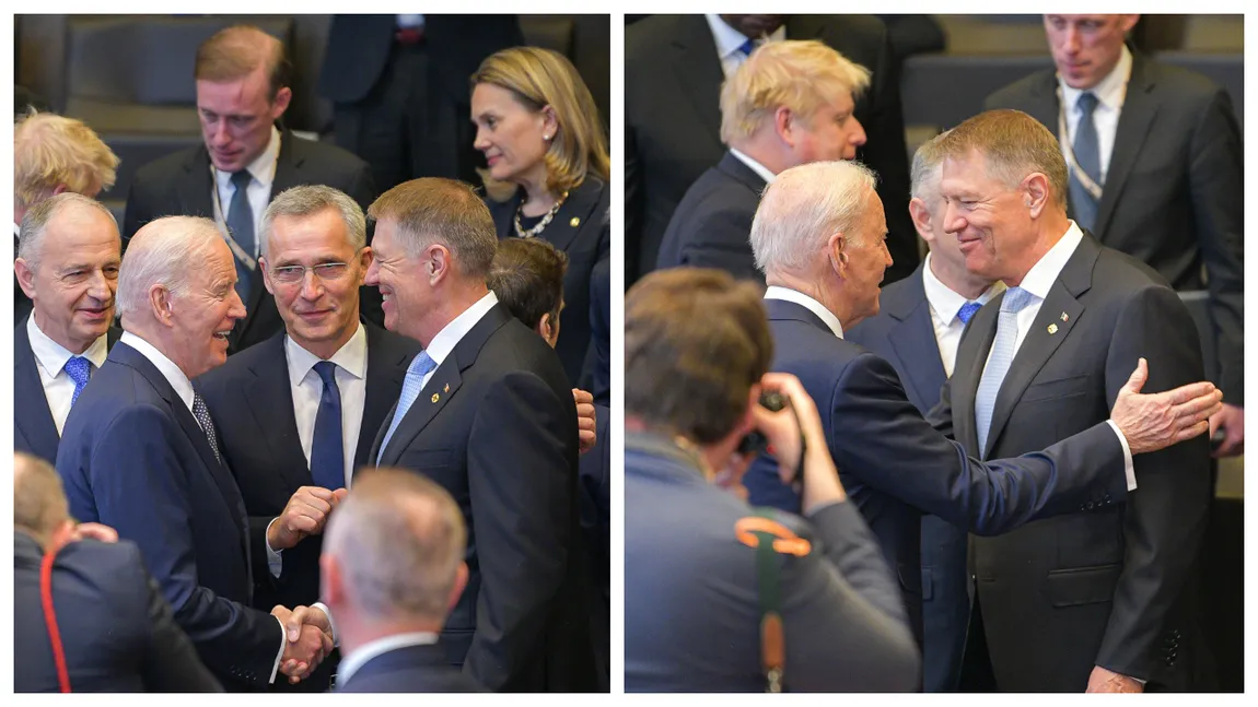 Imagini istorice! Iohannis, Biden, Stoltenberg și Geoană, surprinși înaintea întâlnirii care va schimba soarta omenirii