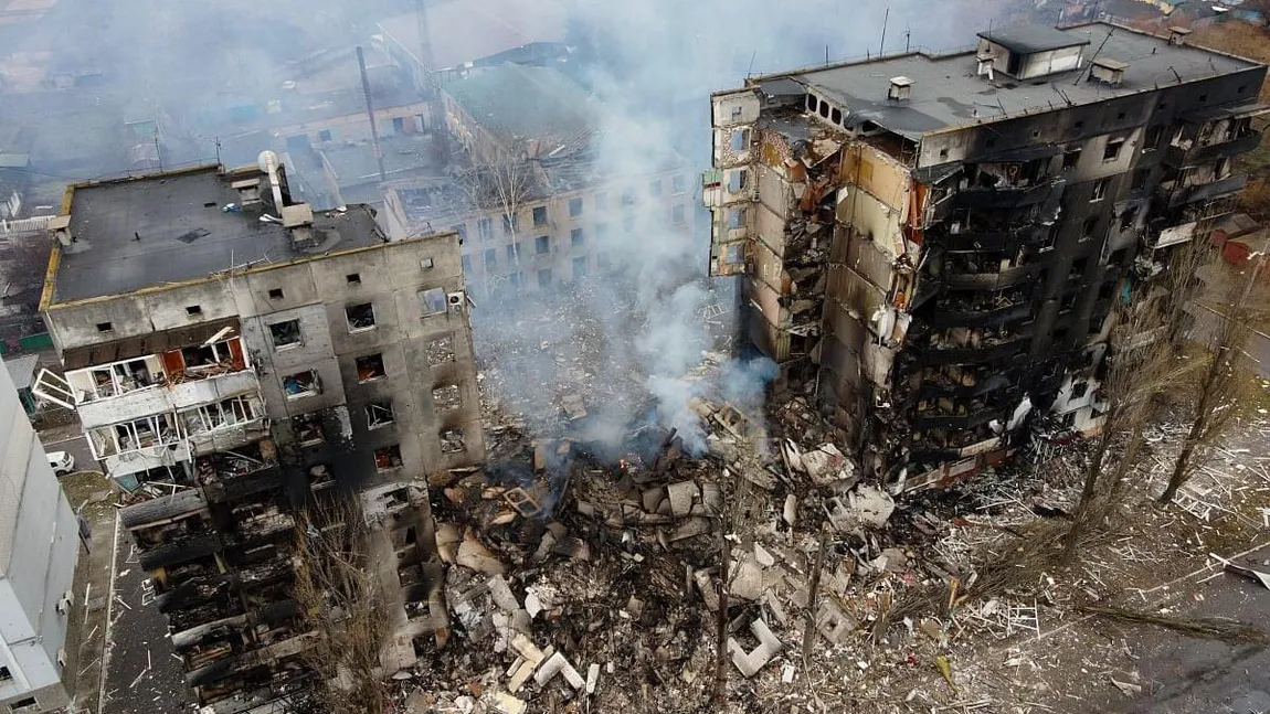 Război în Ucraina. Oraş ras de pe faţa pământului de bombardamentele ruseşti