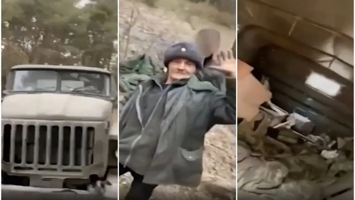 Un bunic din Harkov i-a lăsat cu ochii-n soare pe soldaţii lui Putin! A furat de la ruşi un camion cu armament şi l-a dus militarilor ucraineni VIDEO