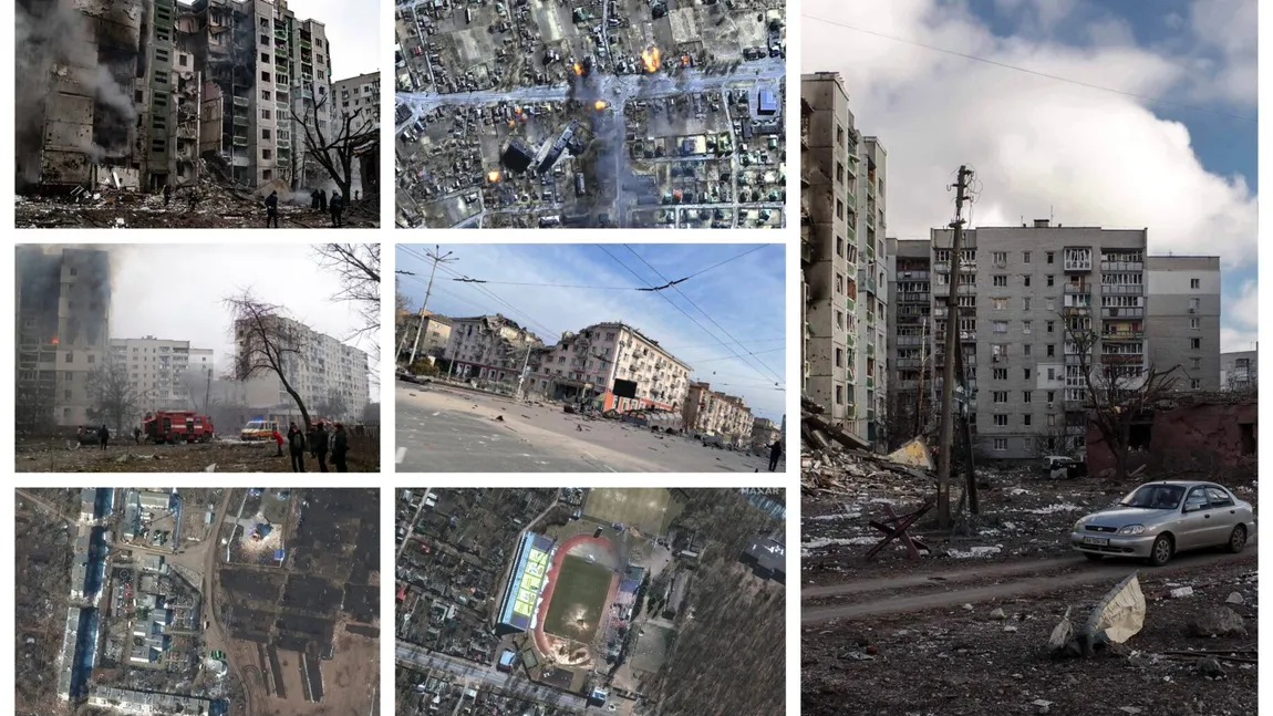 Dezastru făcut de bombardamente rusești în Cernihiv. Oraşul a deveni o ruină GALERIE FOTO