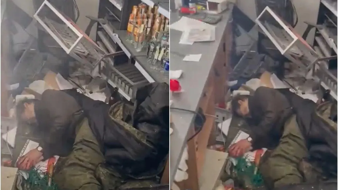 Culcat! Un soldat rus, pulbere de beat după ce a atacat raionul cu băuturi VIDEO