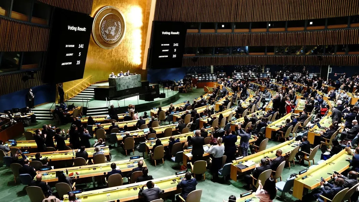 Adunarea Generală a ONU a votat o nouă rezoluţie prin care cere Rusiei să înceteze imediat războiul din Ucraina