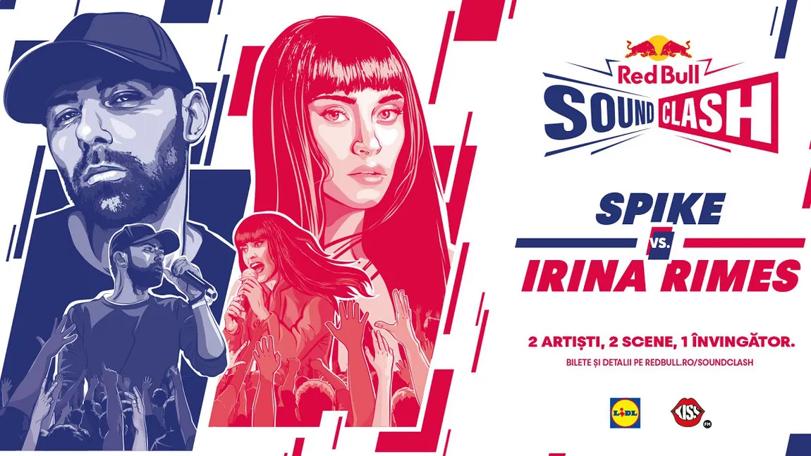 Red Bull SoundClash 2022 îi aduce față-n față pe Spike și Irina Rimes. Doi artiști. Două scene. Un singur învingător