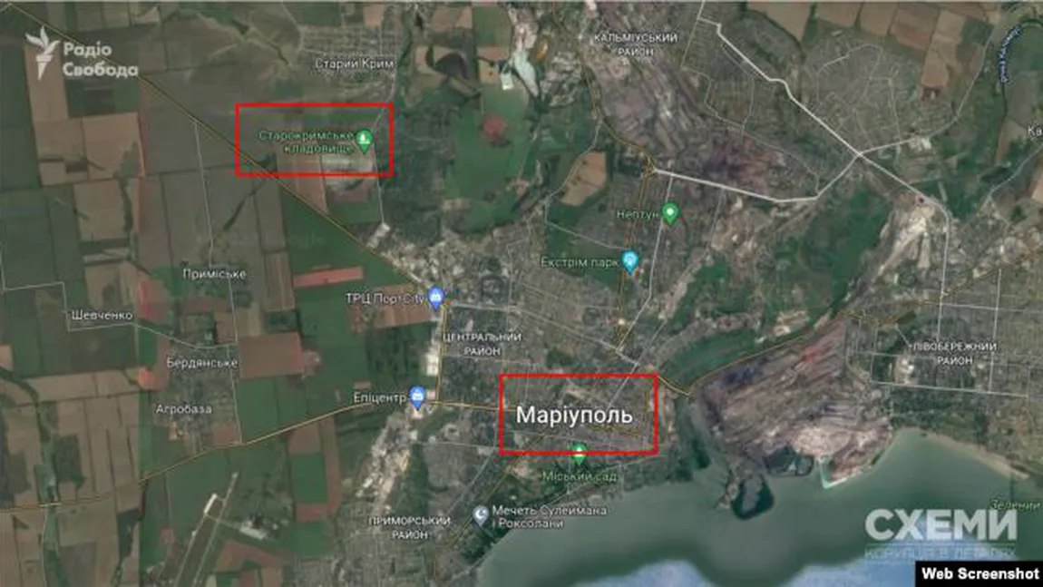 Imagini din satelit arată tranşee de 200 de metri folosite ca gropi comune în apropiere de Mariupol FOTO