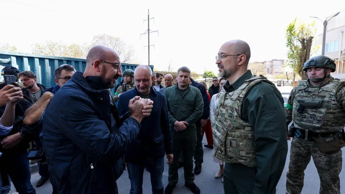 Charles Michel, speriat de bombe la Odesa. Președintele Comisiei Europene a fost dus de urgență în adăpost, în timpul unui atac al rușilor