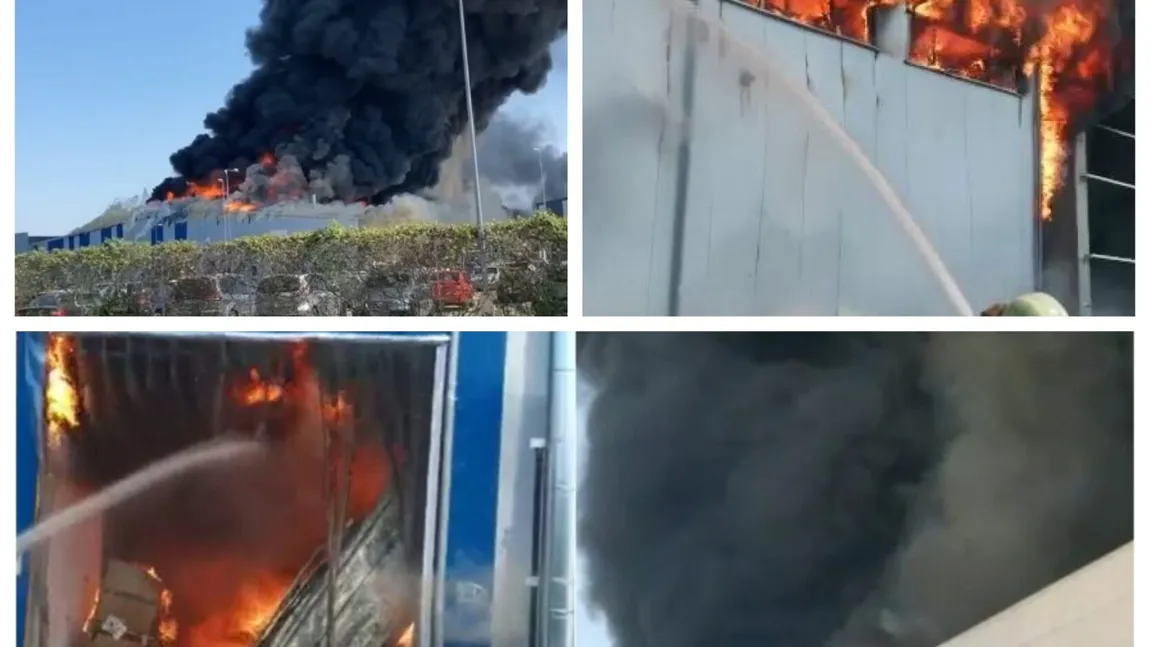 Incendiu violent la o fabrică de cauciucuri din Dej. A fost emis mesaj Ro-Alert
