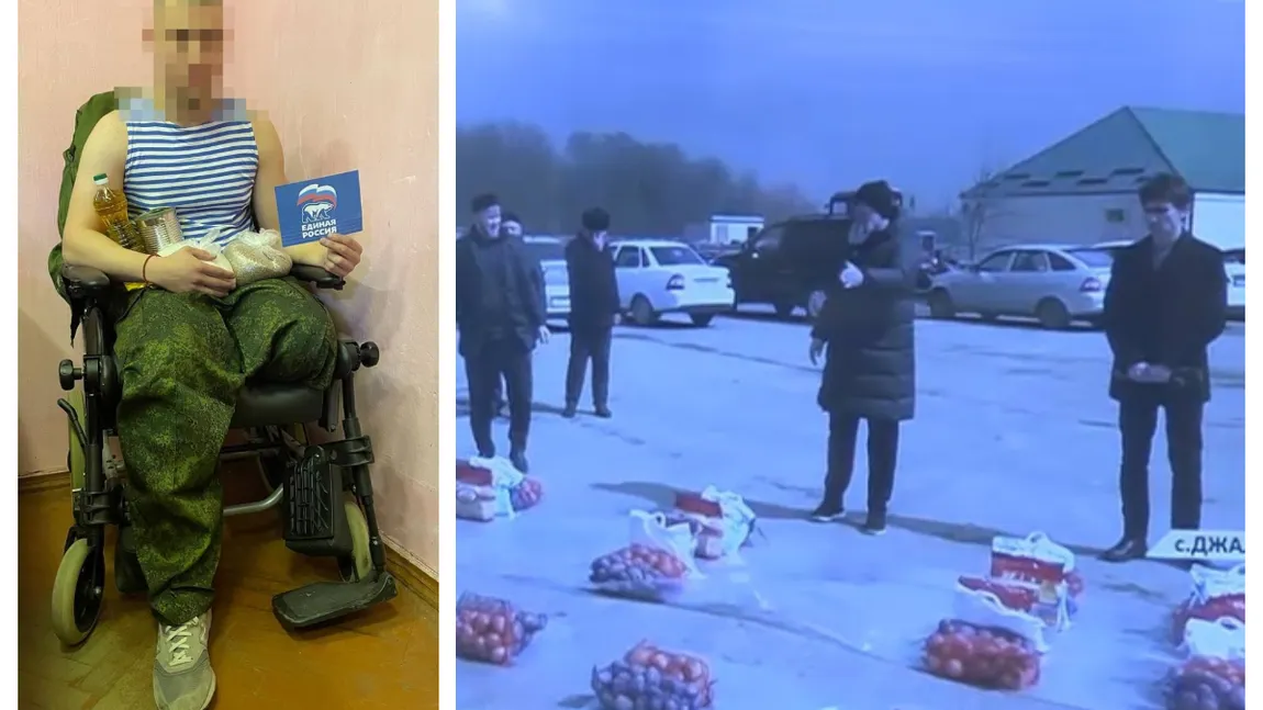 Imaginile care fac înconjurul lumii. Pachet cu ulei, hrişcă şi zahăr pentru un soldat infirm de pe frontul din Ucraina