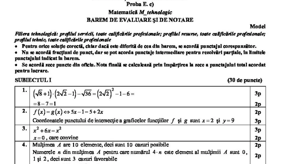 SUBIECTE MATEMATICĂ Bac 2022 Edu.ro. Ultimul subiect, cel mai greu!