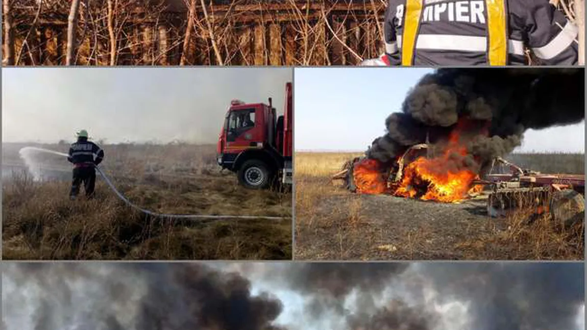 Incendii violente, ard 65 de hectare, s-a dat alarma prin Ro Alert