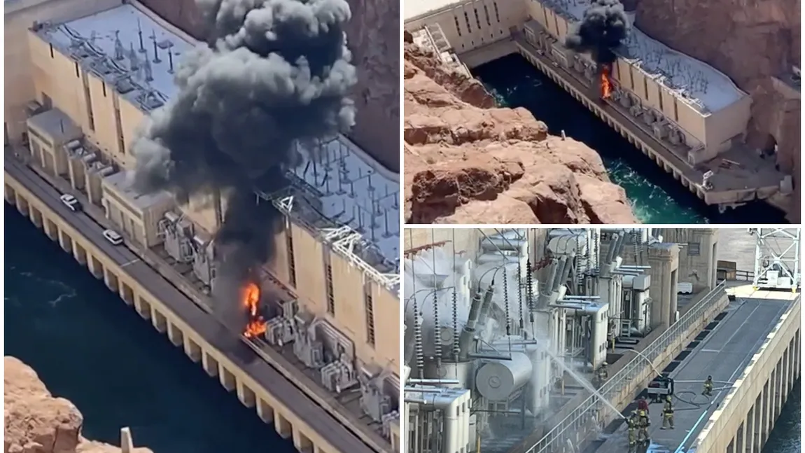 Explozie uriaşă urmată de incendiu la barajul-monument Hoover din SUA. Un grup de turişti, martor la deflagraţie. VIDEO