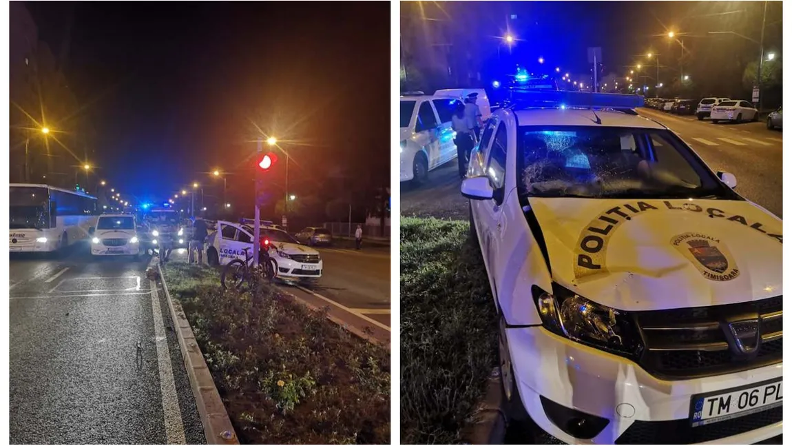 Femeie în stare gravă după ce a fost lovită de o mașină a poliției locale, la Timișoara - VIDEO