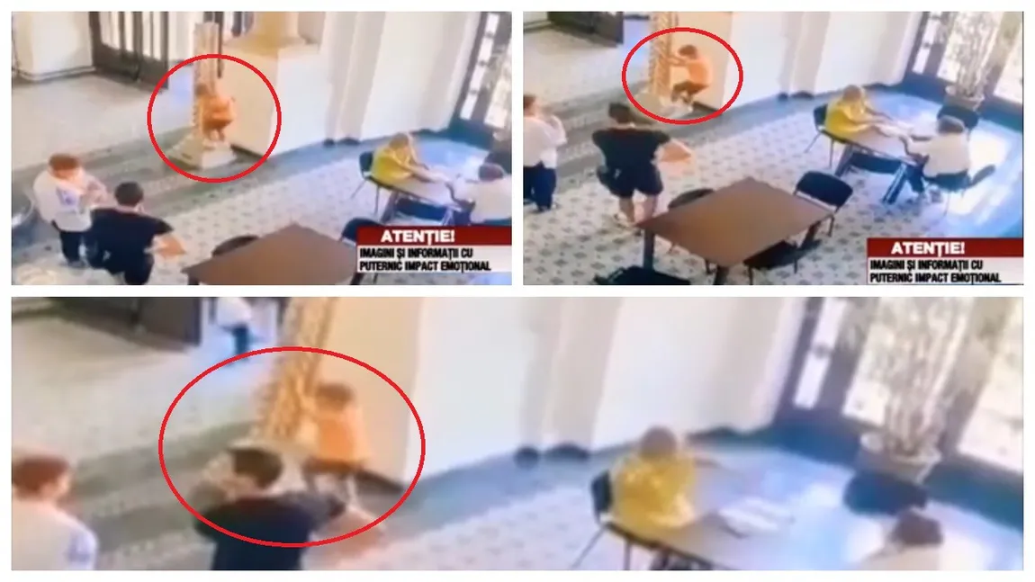 VIDEO - Momentul în care o statuetă cade peste un copil de 7 ani în sediul Primăriei Capitalei, filmat de camere de supraveghere