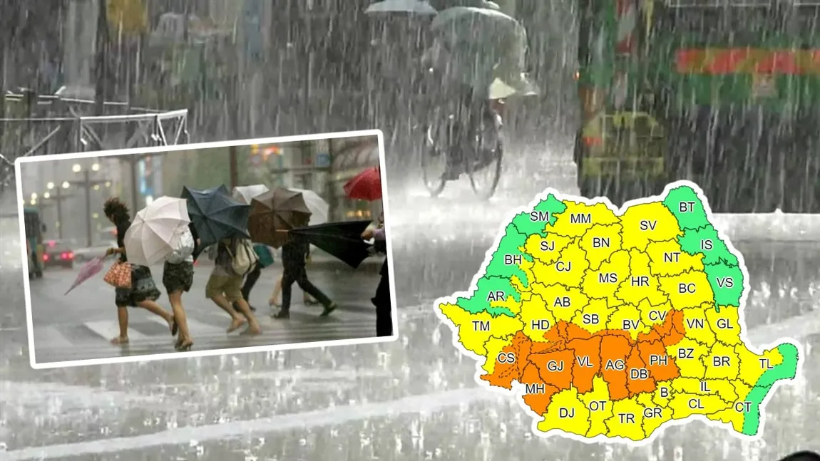 Alertă meteo cod portocaliu şi galben de furtuni în aproape toată ţara. De când revine canicula în România