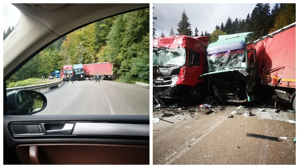 Accident tragic în Neamț. Un șofer de tir a murit după ce a intrat pe contrasens într-un alt camion