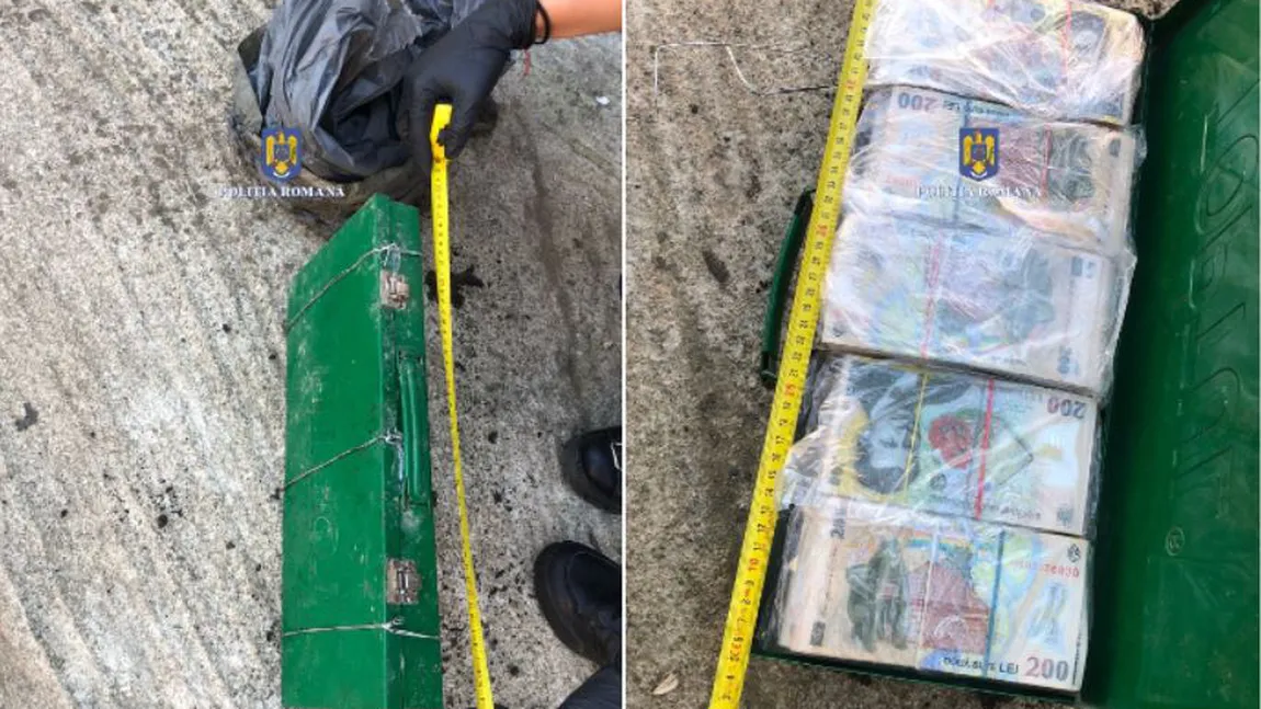 Poliţia a găsit o valiză cu aproape 500.000 de lei, îngropată. Banii ar proveni din furtul de cupru