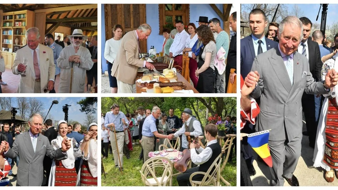 FOTO! În Anglia rege, în Romania om simplu din popor! Prinţul Charles bea ţuică şi face hore cu sătenii! Imagini de colecţie din vizitele sale memorabile în satele româneşti!