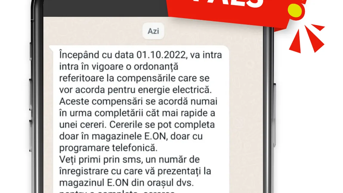 Ce să faci dacă ai primit acest mesaj din partea E.ON Energie România. Compania aduce clarificări și face recomandări pentru clienți