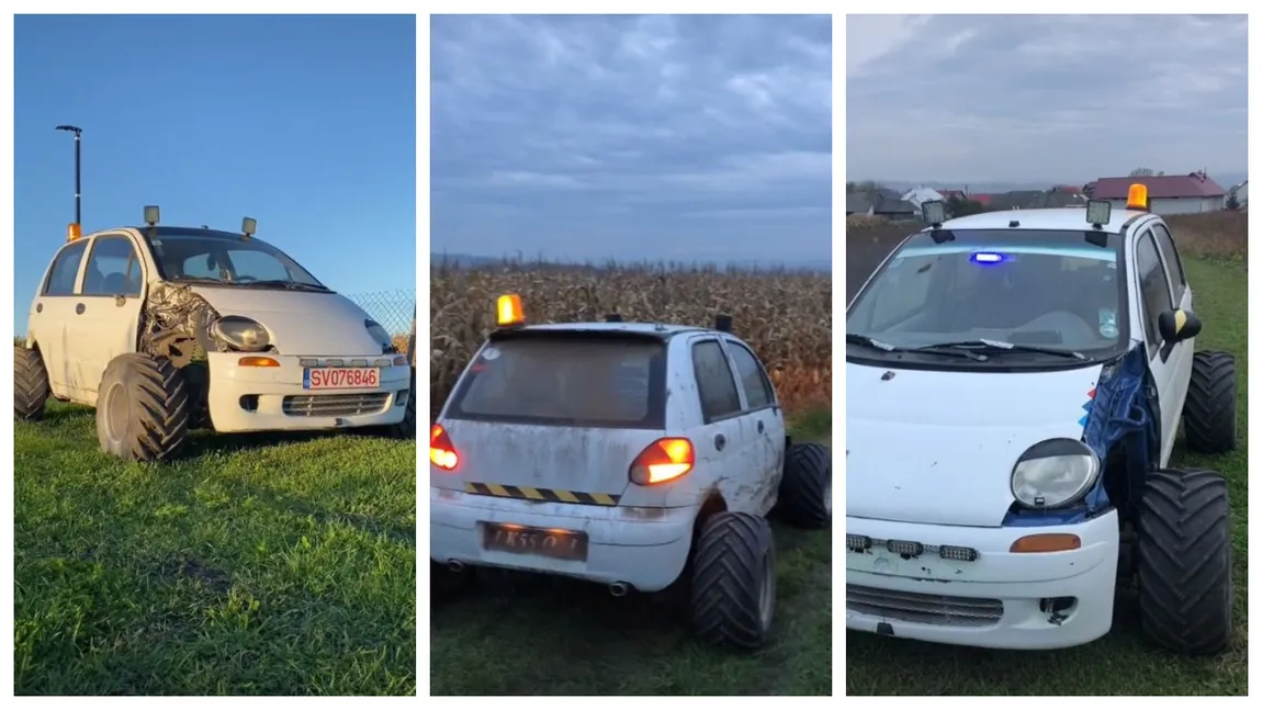 Cel mai tunat Matiz din lume e în România, la Suceava! Un moldovean și-a făcut SUV din el și acum face furori cu “tancul” său