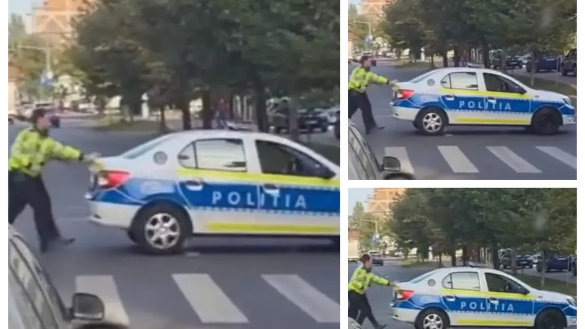 Sindicatul Europol publică imagini cu doi poliţişti care împing maşina de serviciu: Pentru că tot întreba lumea de ce avem nevoie de autoturisme noi VIDEO
