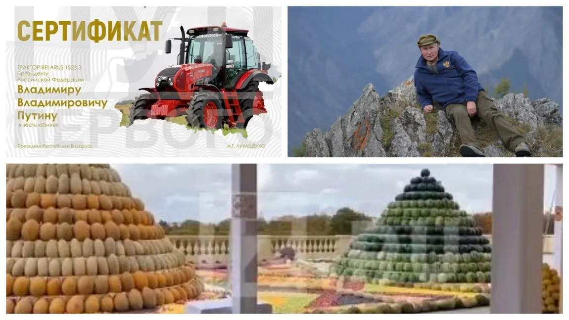 Ce cadouri a primit Putin cu ocazia aniversării a 70 de ani. Prietenul lui Lukaşenko i-a dăruit un tractor, liderul Tadjikistanului i-a trimis pepeni