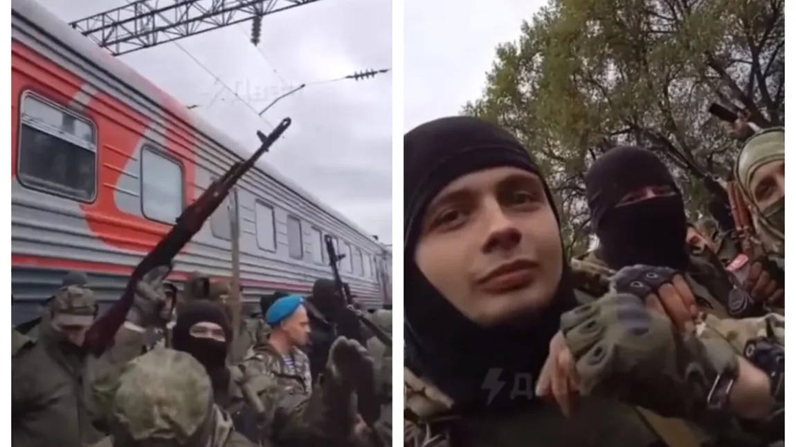 VIDEO Recruţii ruşi se revoltă într-o gară de la graniţa cu Ucraina: 