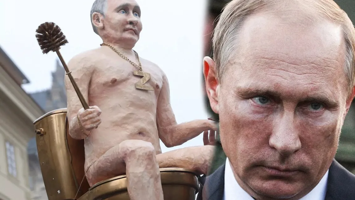 Statuia cu Vladimir Putin dezbrăcat, în care stă pe toaletă, a fost scoasă la licitație în Cehia