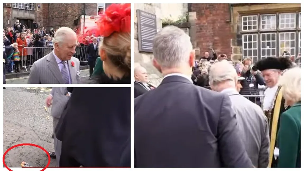 Regele Charles III şi regina consoartă Camilla, atacaţi cu ouă în oraşul York - VIDEO