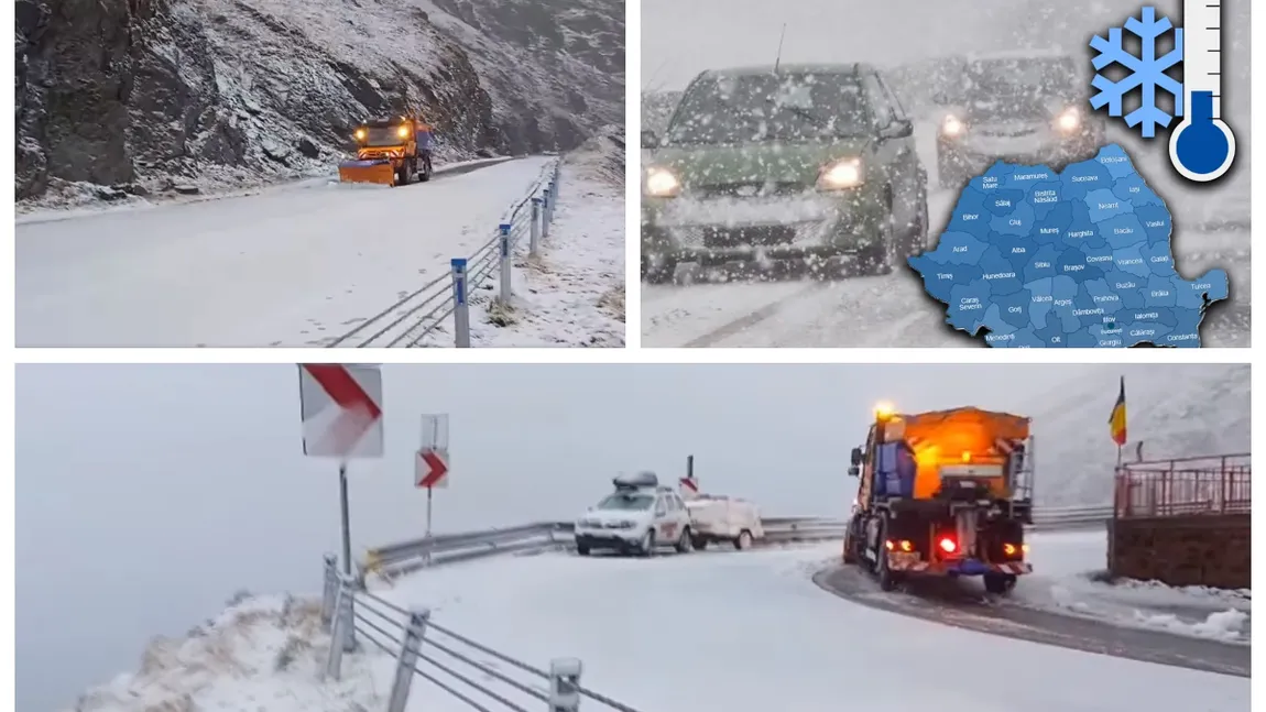 Ninsori şi vânt puternic pe Transfăgărăşan. Iarna vine în forţă la munte. Cum va fi vremea în următoarele patru săptămâni