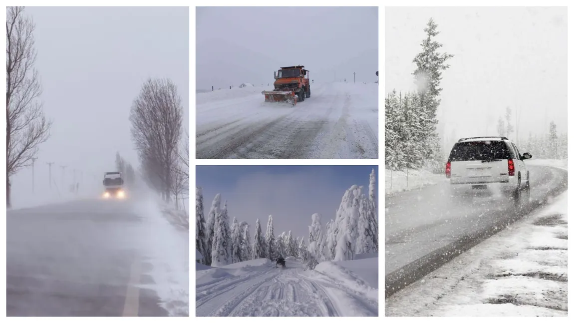 Iarna își intră în drepturi. Ninge în mai multe zone ale țării. Drumarii intervin de dimineață cu utilaje de deszăpezire
