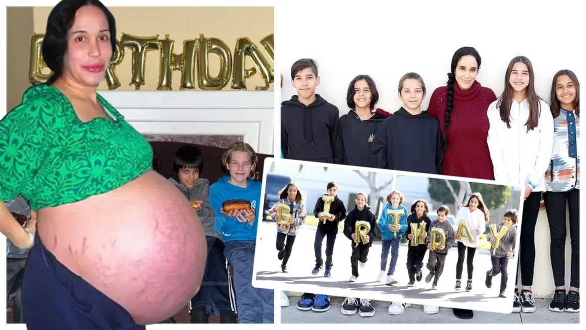Cum arată astăzi Octomama și cei opt copii ai săi! Au împlinit 14 ani și au sărbătorit ziua de naștere, alături de mama lor eroină