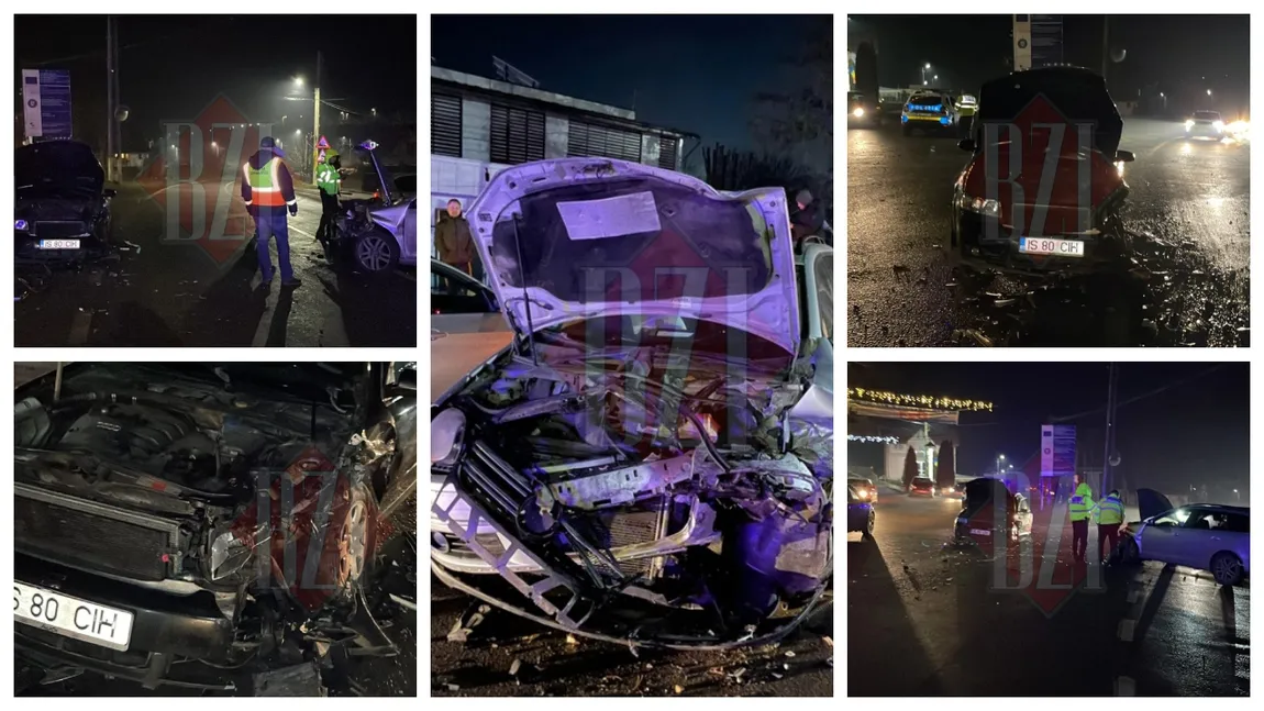 Accident cumplit în județul Iași! Șase persoane au ajuns la spital după ce trei mașini s-au lovit violent