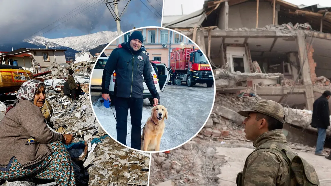 Rareş şi câinele Max au plecat în Turcia să salveze oameni de sub dărâmături. Rareş este pompier şi merge în zona de calamitate în timpul liber GALERIE FOTO