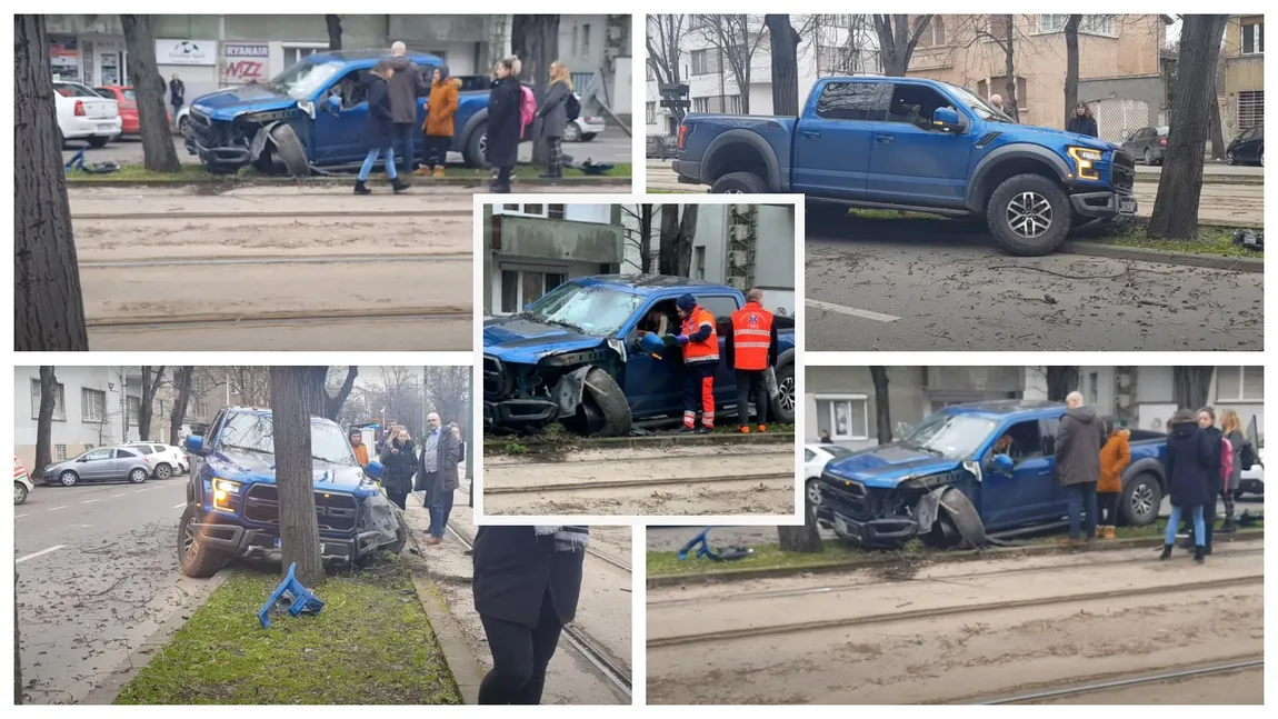 Soția unui cunoscut politician a fost implicată într-un accident rutier grav. Mașina a fost puternic avariată după ce s-a izbit de un pom