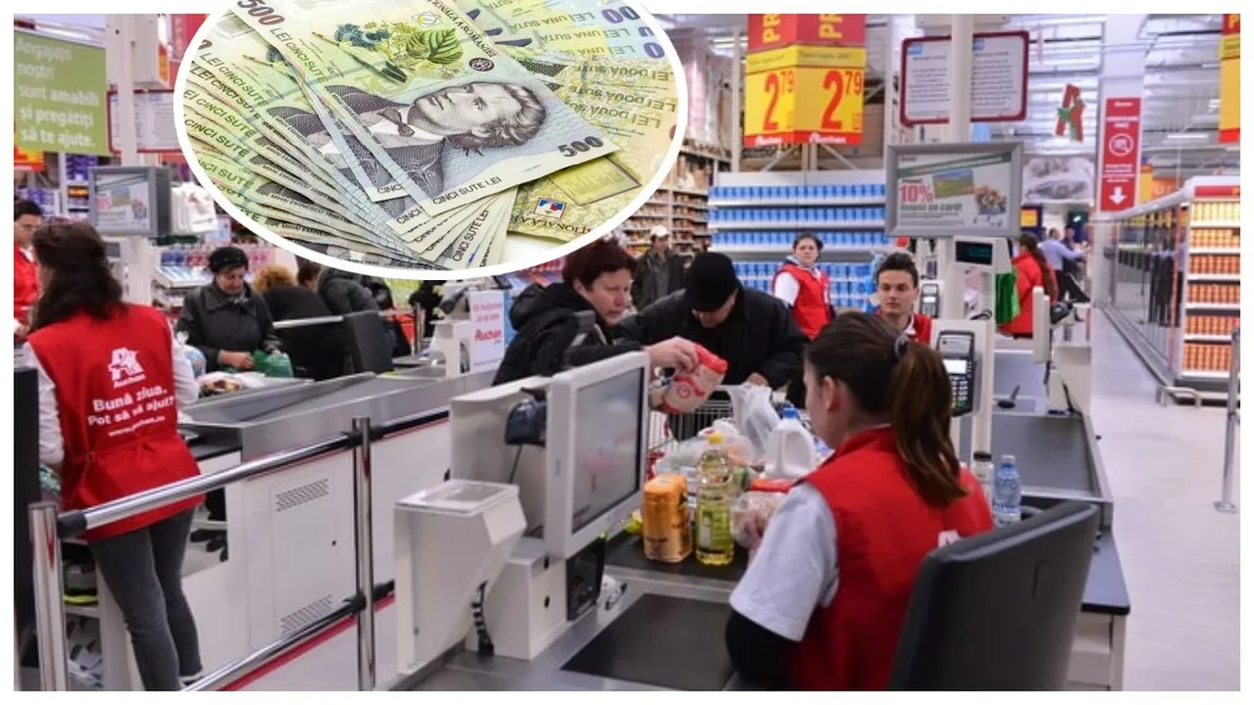 Salarii Auchan 2023. Cât câştigă un casier relocat de la casele de marcat desfiinţate. Se dau şi tichete de masă de 400 de lei
