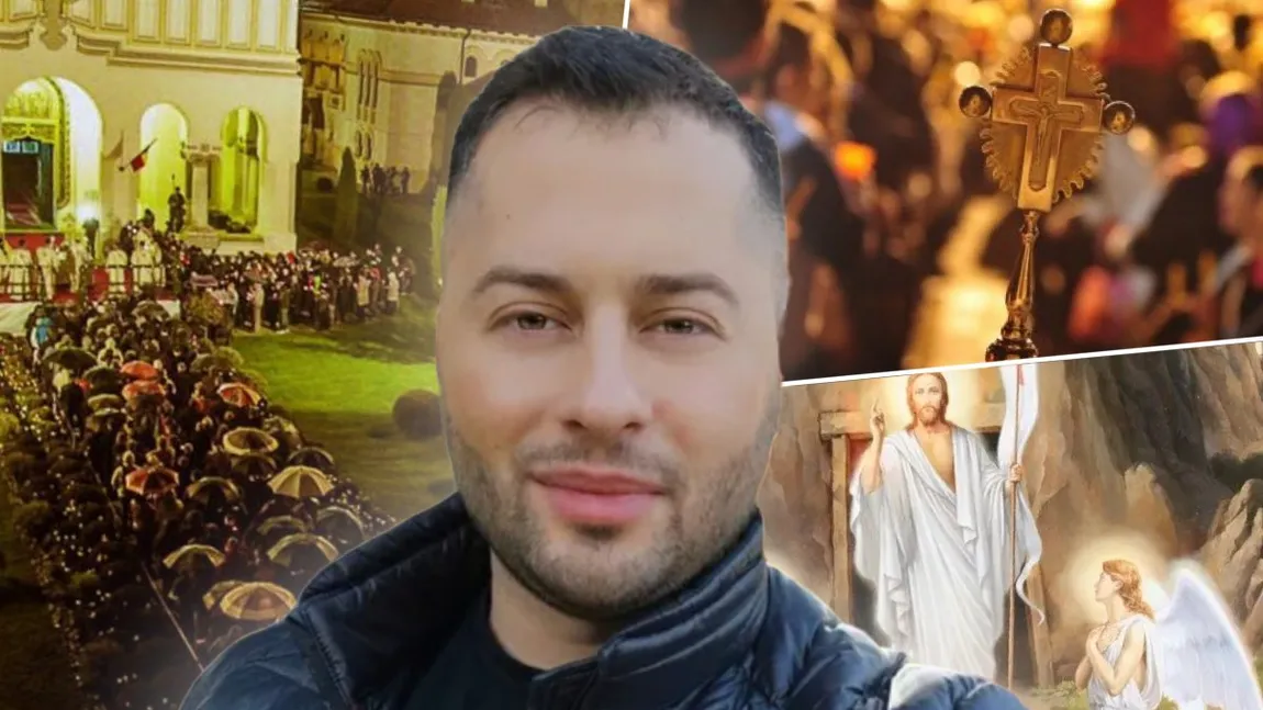 Daniel Balaş şterge pe jos cu credincioşii care merg la Înviere: 
